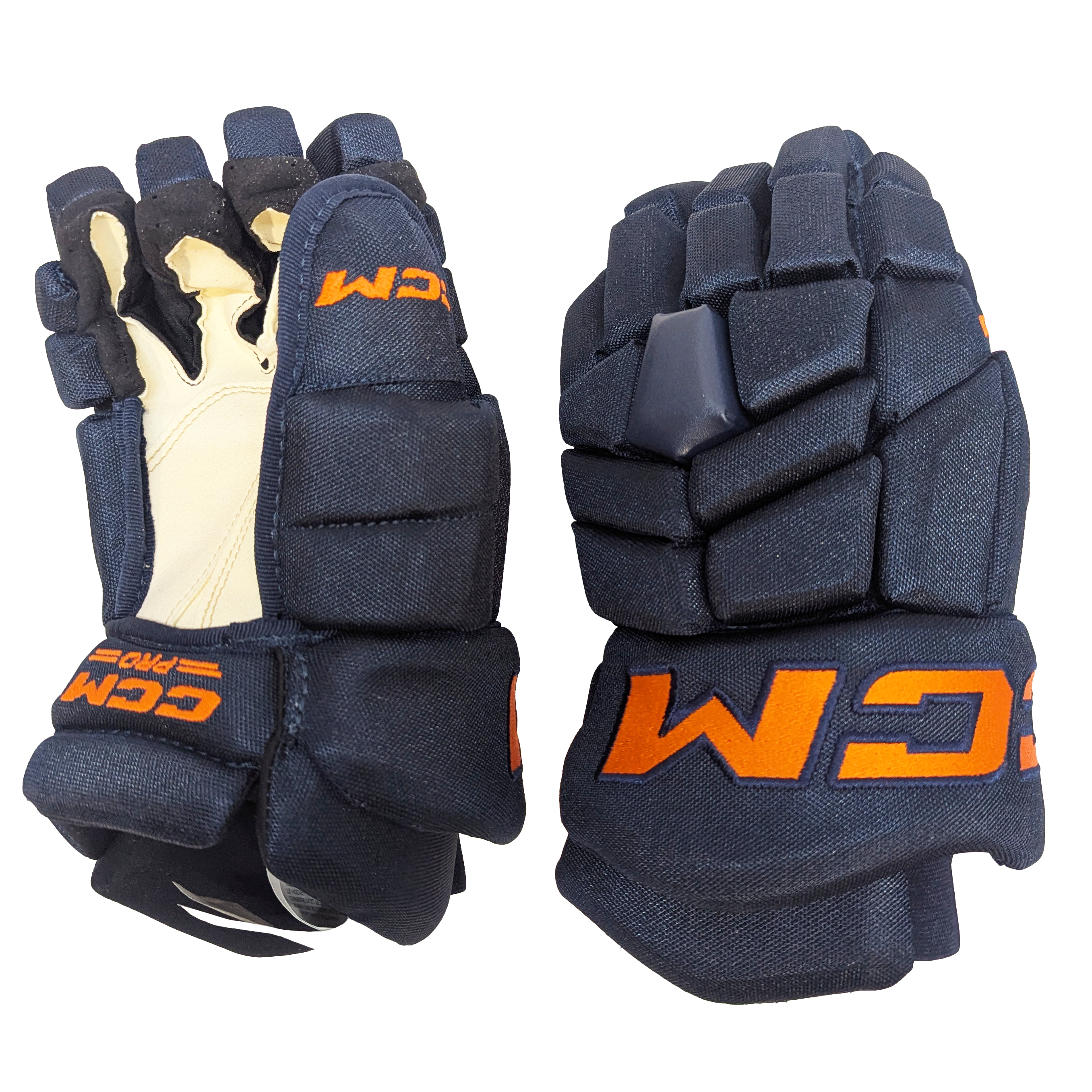 CCM HGTK - Gant professionnel de la LNH - Alternatif des Oilers d'Edmonton (bleu marine/orange)